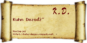 Kuhn Dezső névjegykártya