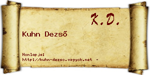 Kuhn Dezső névjegykártya
