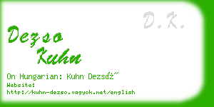 dezso kuhn business card